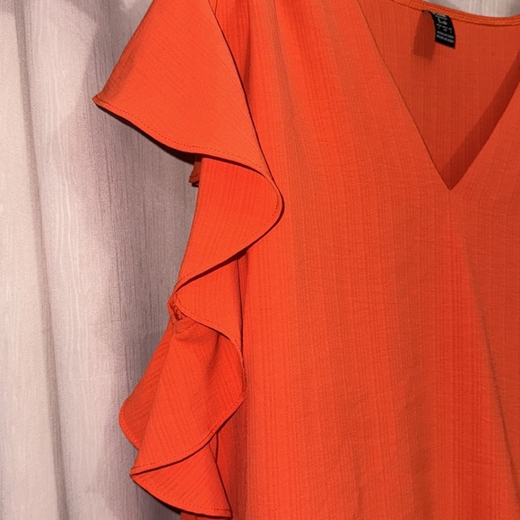 Orange Ruffled Top - Picture 2 of 4